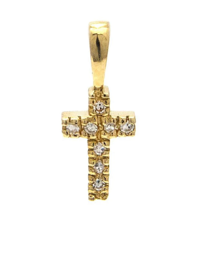 14k Gold & Diamond Cross Necklace