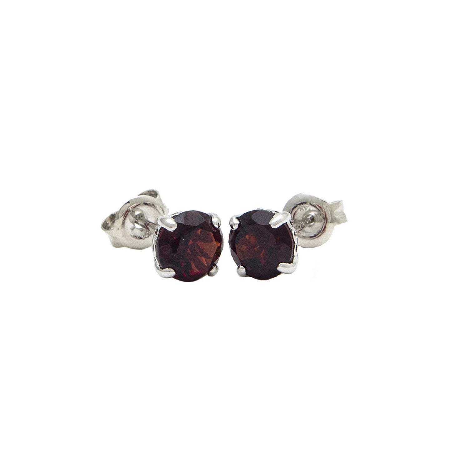 14k Gold Garnet Stud Earrings