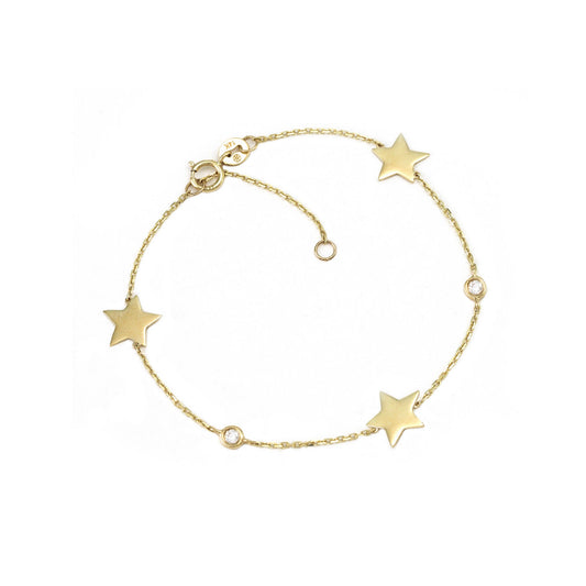 14k Gold Star & Diamonds