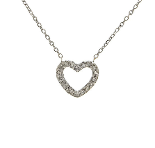 14k Gold & Diamonds Open Heart