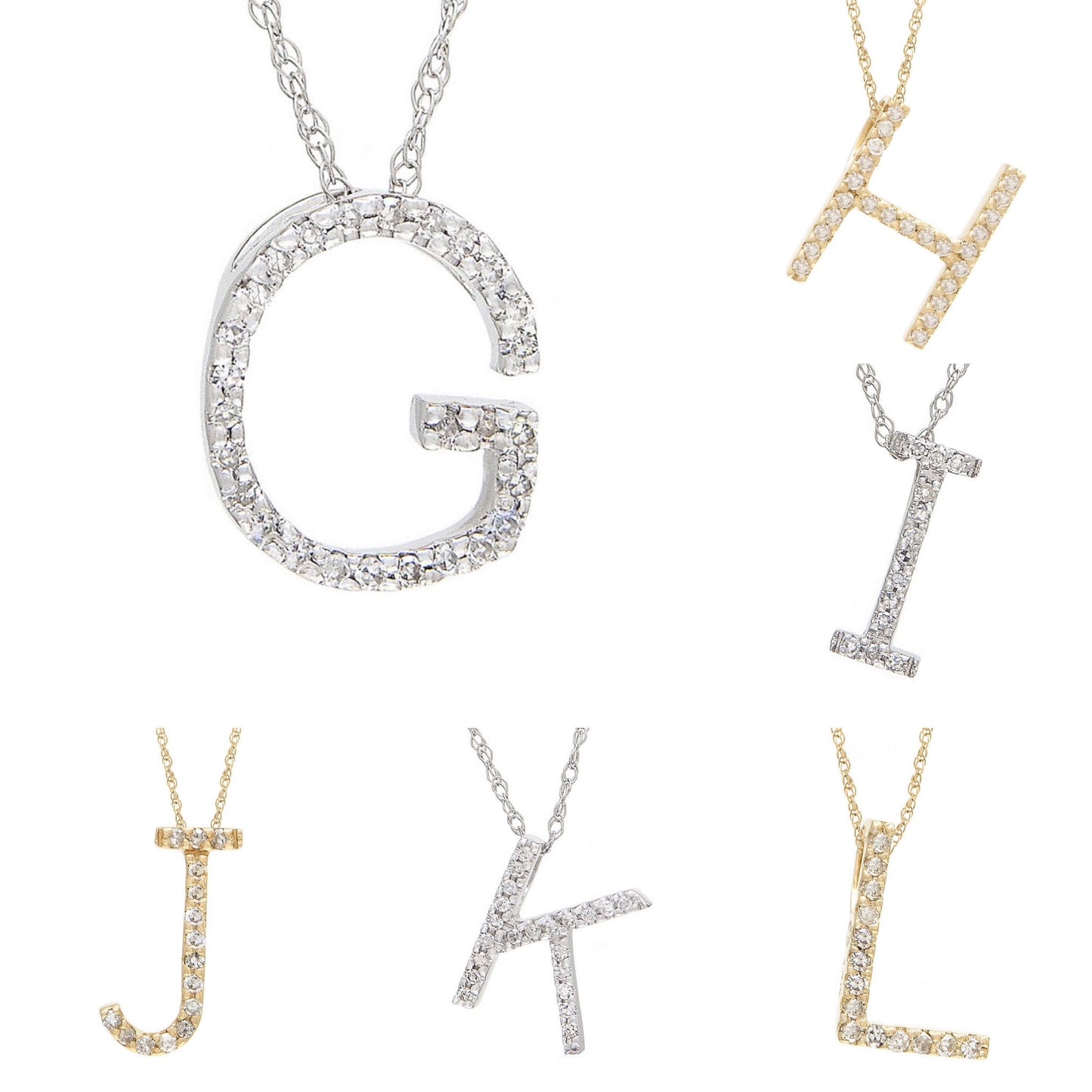 14k Gold Medium Letter with Diamonds Necklace