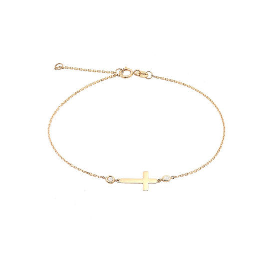 14k Gold Cross Bracelet