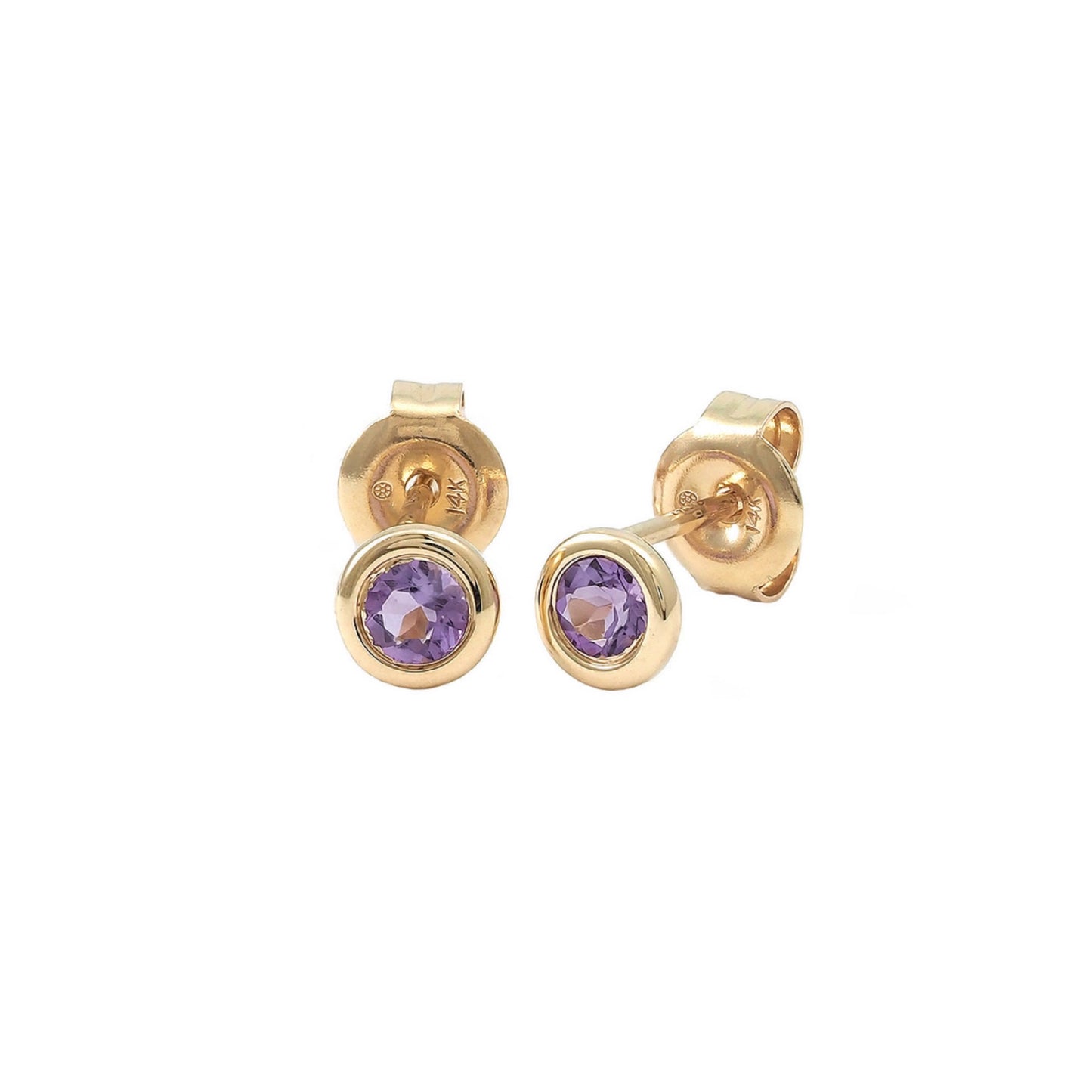 14k Gold & Amethyst Earrings