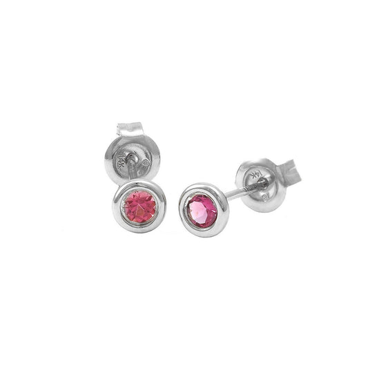 14k Gold & Pink Tourmaline Birthstone Earrings