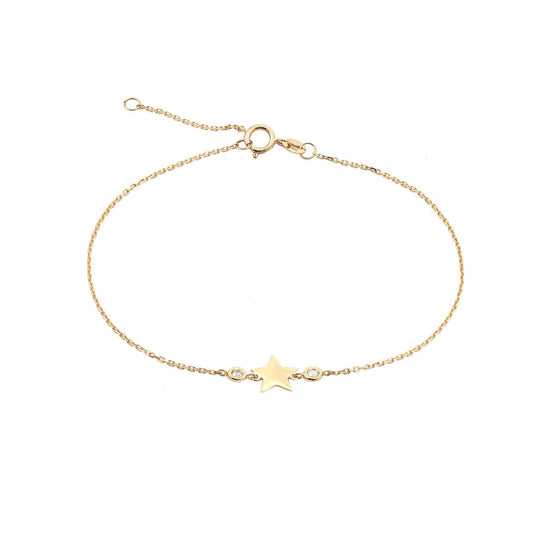 14k Gold Star Bracelet