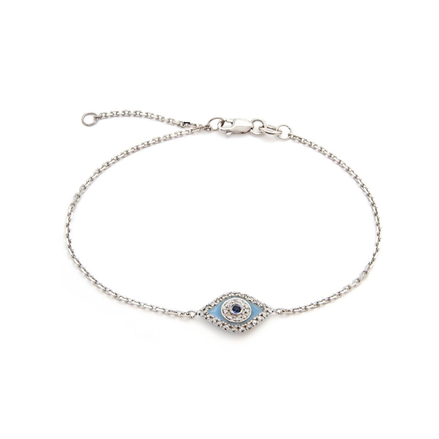 14k Gold Evil Eye with Sapphire Bracelet