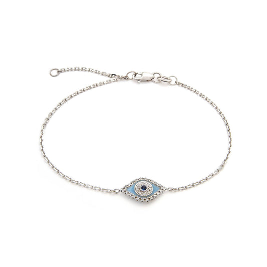 14k Gold Evil Eye with Sapphire Bracelet