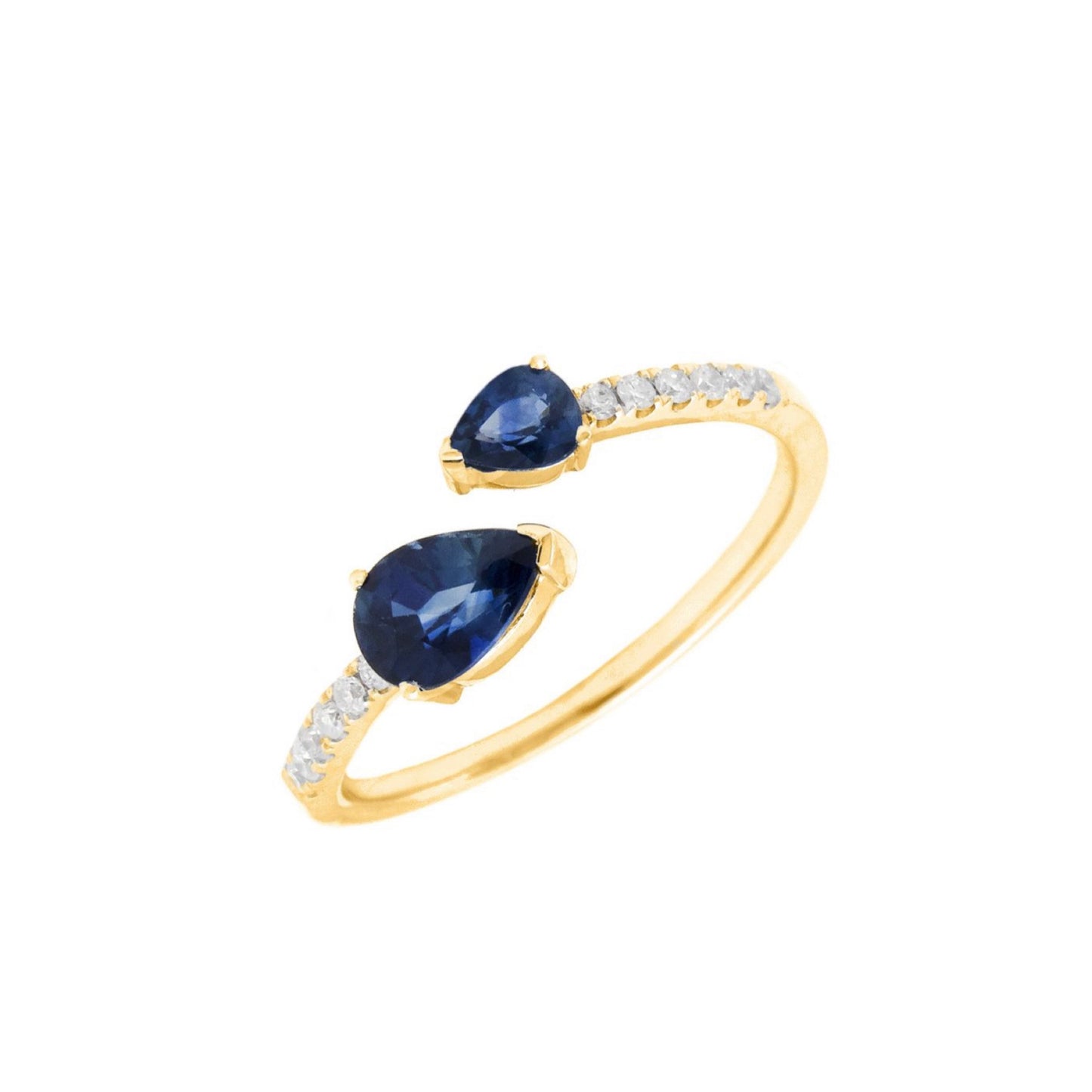 14k Gold Sapphire & Diamonds Ring